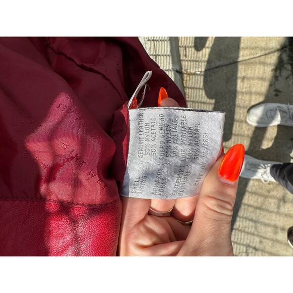 RED LEATHER JACKET blazer style - Picture 3 of 5